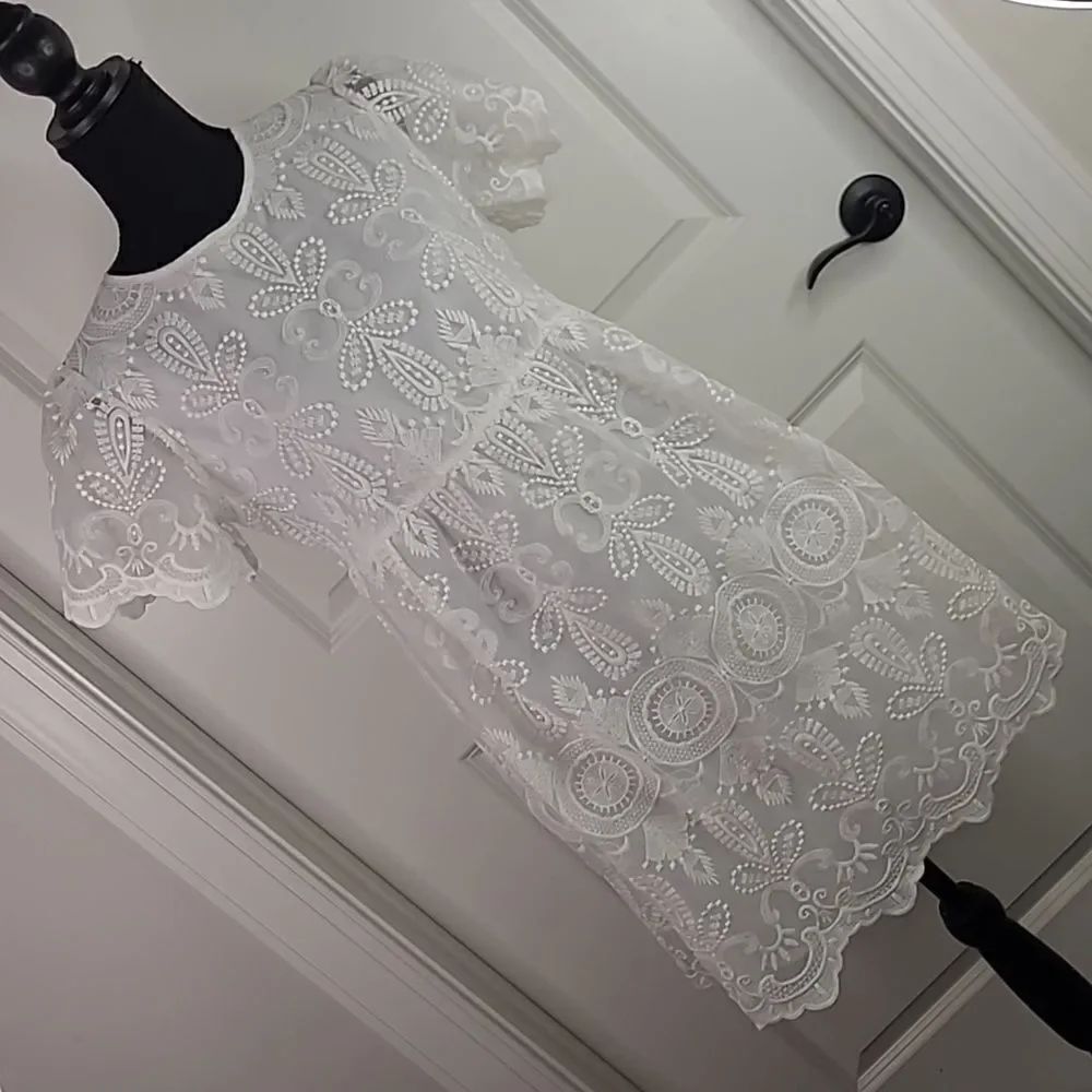 SHEIN sz S embroidered sheer dress with full lining